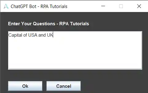 Input Question in in Automation Anywhere and ChatGPT Integration - RPA Tutorials