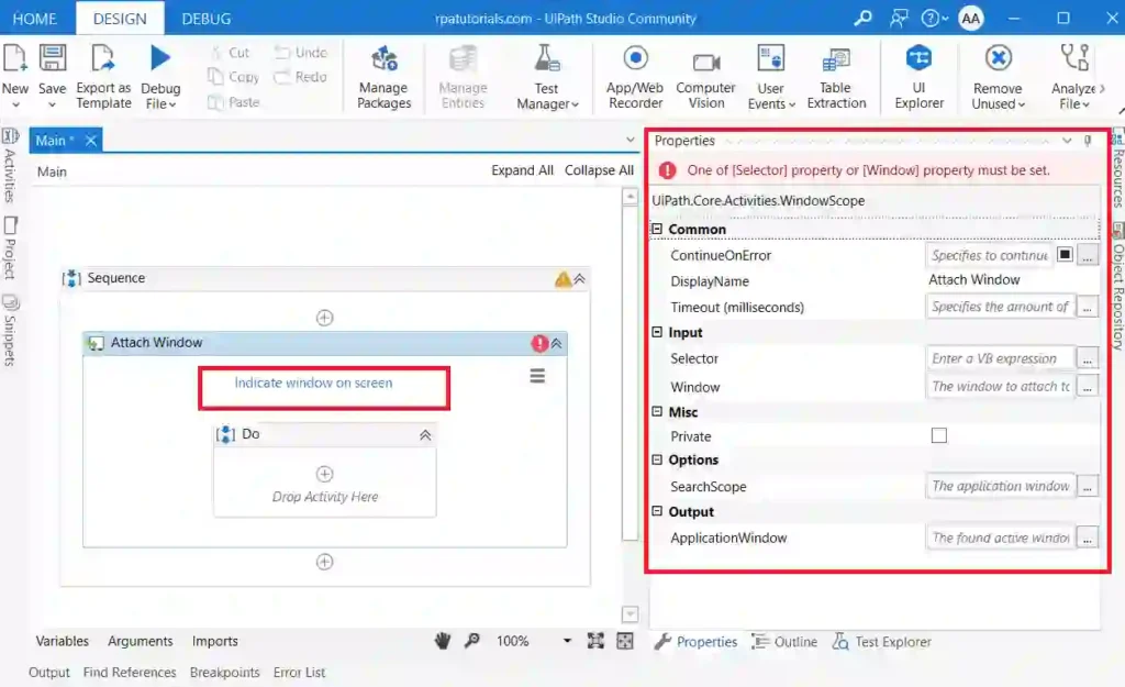 UiPath Attach Window Activity - RPA Tutorials