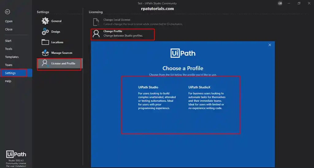 UiPath StudioX Installation - How to change from studiox to studio uipath