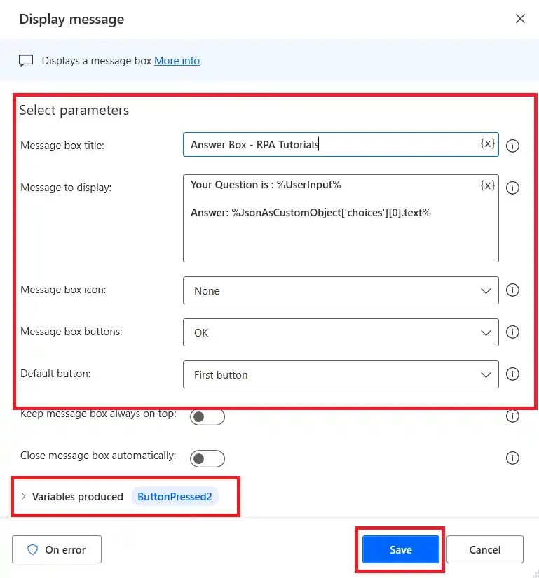 Display Message in Power Automate and ChatGPT Integration - RPA Tutorials