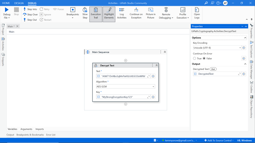 Securing Data in UiPath: Encrypting and Decrypting Text image 160